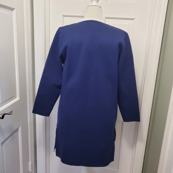 NWT Merokeety Navy Blue Open Front Midi Length Cardigan Size Large, Classic - Picture 3 of 9